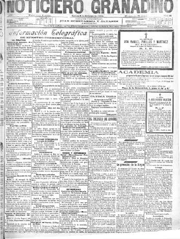 'Noticiero Granadino' - Año I Número 216  - 1904 Octubre 03