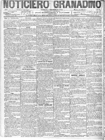 'Noticiero Granadino' - Año I Número 259  - 1904 Noviembre 17