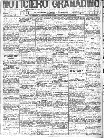 'Noticiero Granadino' - Año I Número 262 Ed. Noche - 1904 Noviembre 19