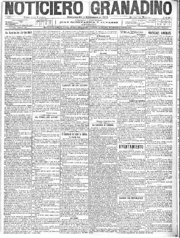 'Noticiero Granadino' - Año I Número 265  - 1904 Noviembre 23