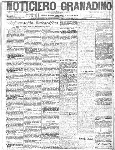 'Noticiero Granadino' - Año I Número 277  - 1904 Diciembre 05
