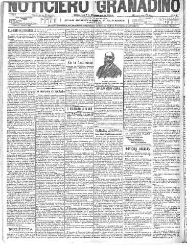 'Noticiero Granadino' - Año I Número 279  - 1904 Diciembre 07