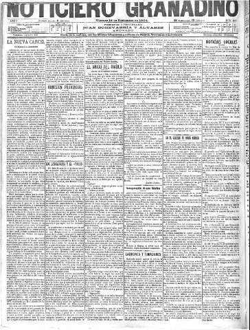 'Noticiero Granadino' - Año I Número 287  - 1904 Diciembre 16