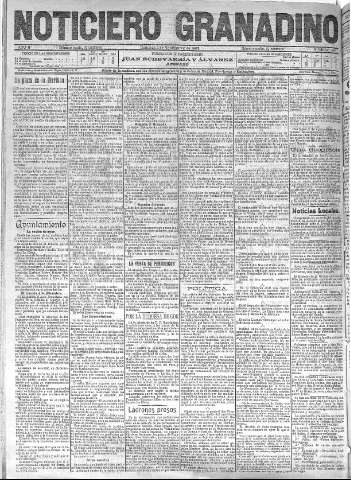 'Noticiero Granadino' - Año II Número 531  - 1905 Septiembre 03