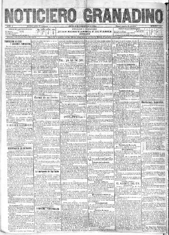 'Noticiero Granadino' - Año II Número 546  - 1905 Septiembre 21
