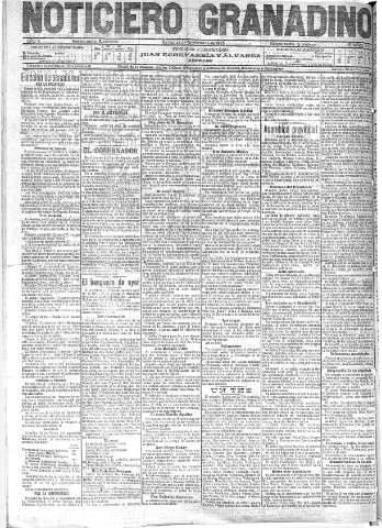 'Noticiero Granadino' - Año II Número 550  - 1905 Septiembre 26
