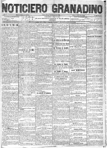'Noticiero Granadino' - Año II Número 552  - 1905 Septiembre 28