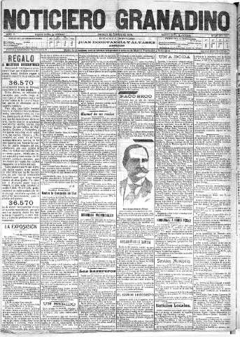 'Noticiero Granadino' - Año II Número 558  - 1905 Octubre 05