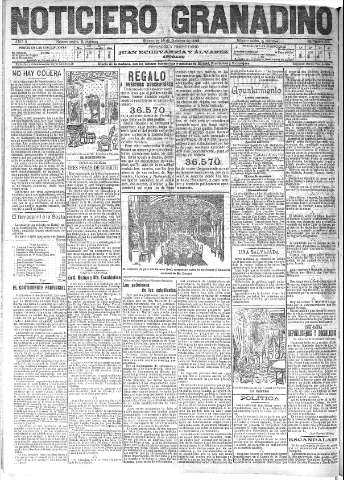 'Noticiero Granadino' - Año II Número 575  - 1905 Octubre 25