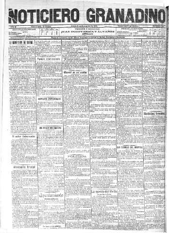 'Noticiero Granadino' - Año II Número 588  - 1905 Noviembre 09