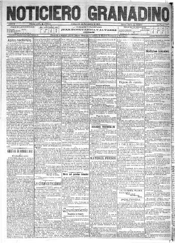 'Noticiero Granadino' - Año II Número 601  - 1905 Noviembre 24