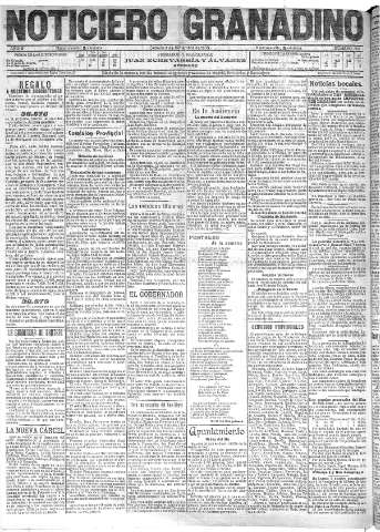 'Noticiero Granadino' - Año II Número 608  - 1905 Diciembre 02
