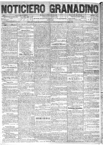 'Noticiero Granadino' - Año II Número 609  - 1905 Diciembre 03