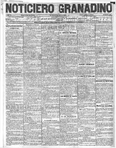 'Noticiero Granadino' - Año III Número 655  - 1906 Enero 28