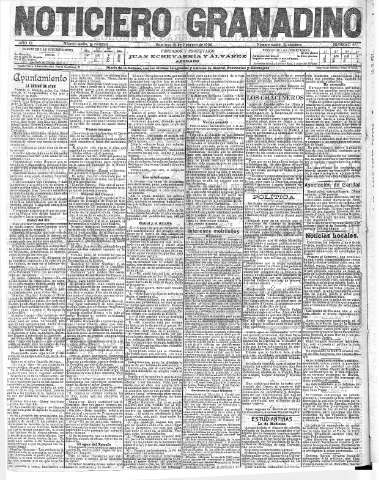 'Noticiero Granadino' - Año III Número 675  - 1906 Febrero 18
