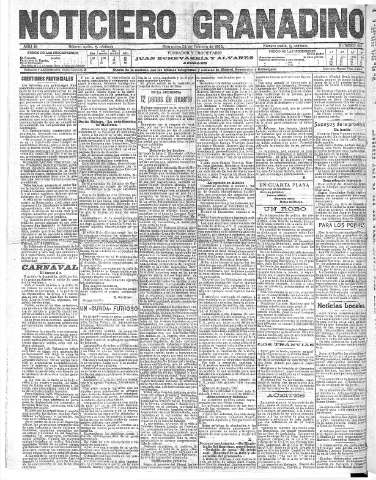 'Noticiero Granadino' - Año III Número 683  - 1906 Febrero 28