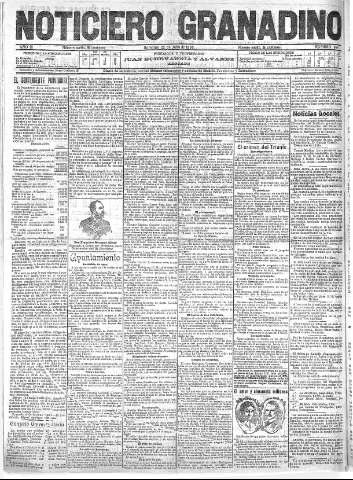 'Noticiero Granadino' - Año III Número 864  - 1906 Julio 22