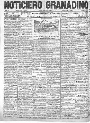 'Noticiero Granadino' - Año III Número 877  - 1906 Agosto 07
