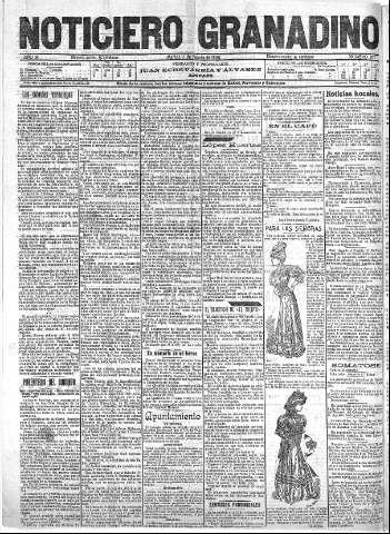'Noticiero Granadino' - Año III Número 893  - 1906 Agosto 25