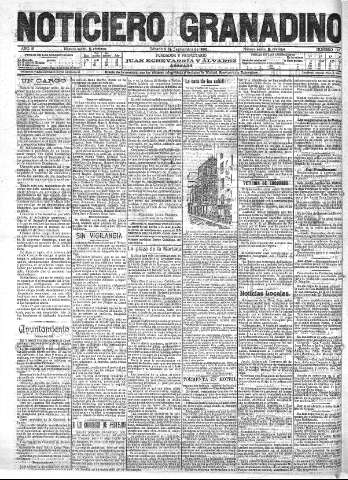 'Noticiero Granadino' - Año III Número 905  - 1906 Septiembre 08