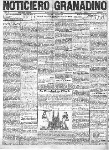 'Noticiero Granadino' - Año III Número 910  - 1906 Septiembre 14