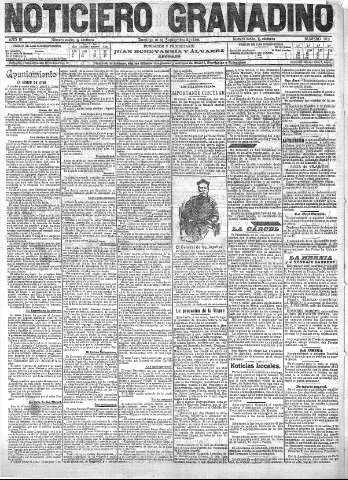 'Noticiero Granadino' - Año III Número 911  - 1906 Septiembre 15