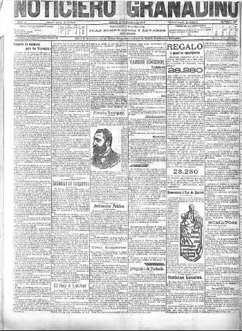 'Noticiero Granadino' - Año III Número 947  - 1906 Octubre 27