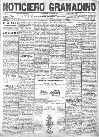 'Noticiero Granadino' - Año III Número 962  - 1906 Noviembre 14