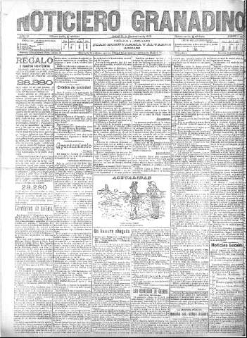 'Noticiero Granadino' - Año III Número 963  - 1906 Noviembre 15