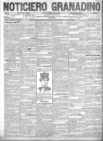 'Noticiero Granadino' - Año III Número 967  - 1906 Noviembre 20
