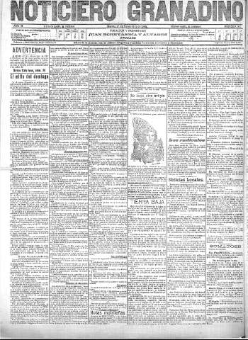 'Noticiero Granadino' - Año III Número 973  - 1906 Noviembre 27