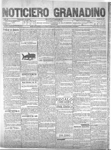 'Noticiero Granadino' - Año III Número 977  - 1906 Diciembre 01