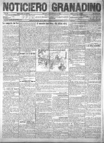 'Noticiero Granadino' - Año III Número 998  - 1906 Diciembre 26
