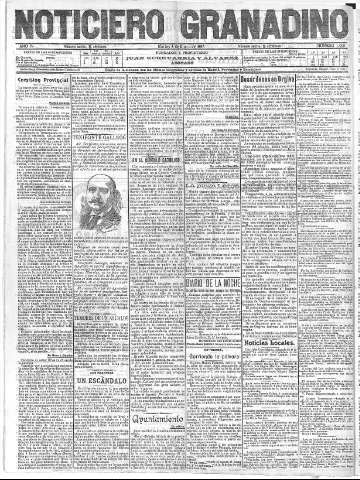 'Noticiero Granadino' - Año IV Número 1009  - 1907 Enero 08