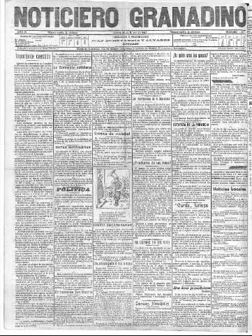 'Noticiero Granadino' - Año IV Número 1023  - 1907 Enero 24
