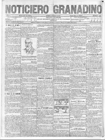 'Noticiero Granadino' - Año IV Número 1025  - 1907 Enero 26