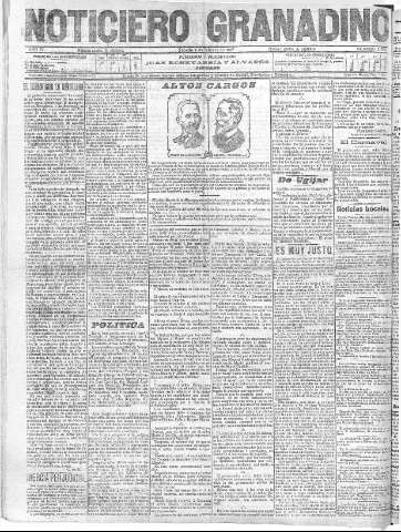 'Noticiero Granadino' - Año IV Número 1037  - 1907 Febrero 09