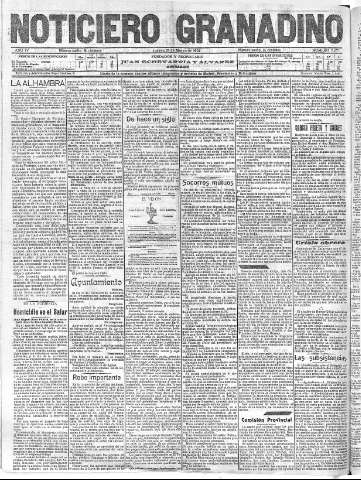 'Noticiero Granadino' - Año IV Número 1071  - 1907 Marzo 21