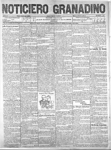 'Noticiero Granadino' - Año IV Número 1161  - 1907 Julio 04