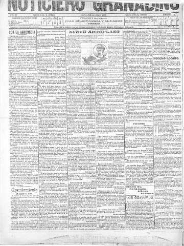 'Noticiero Granadino' - Año IV Número 1170  - 1907 Julio 14