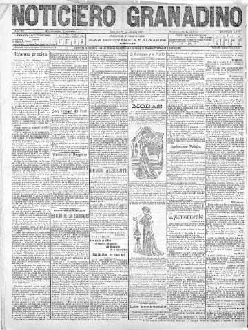 'Noticiero Granadino' - Año IV Número 1175  - 1907 Julio 20