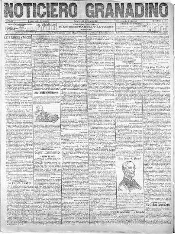 'Noticiero Granadino' - Año IV Número 1182  - 1907 Julio 28
