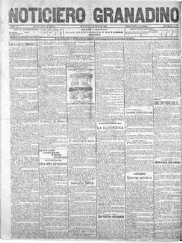 'Noticiero Granadino' - Año IV Número 1184  - 1907 Julio 31