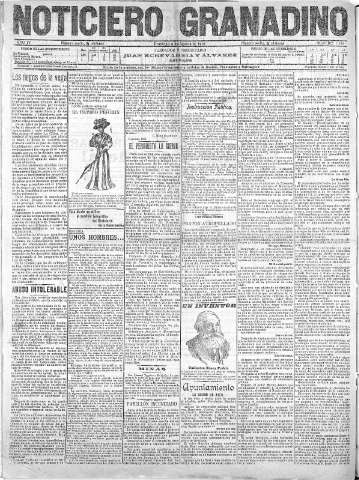 'Noticiero Granadino' - Año IV Número 1188  - 1907 Agosto 04