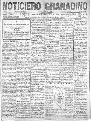 'Noticiero Granadino' - Año IV Número 1199  - 1907 Agosto 17