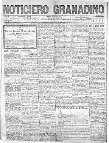 'Noticiero Granadino' - Año IV Número 1200  - 1907 Agosto 18