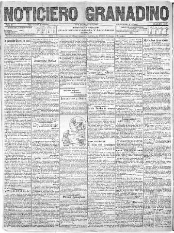 'Noticiero Granadino' - Año IV Número 1203  - 1907 Agosto 22