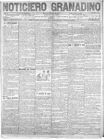 'Noticiero Granadino' - Año IV Número 1208  - 1907 Agosto 28