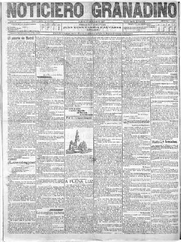 'Noticiero Granadino' - Año IV Número 1209  - 1907 Agosto 29