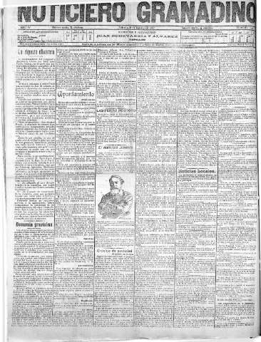 'Noticiero Granadino' - Año IV Número 1211  - 1907 Agosto 31